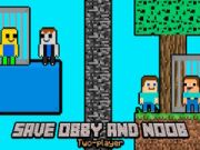 Παιχνίδι Σώστε τον Obby και Noob Δύο Παίκτες σε απευθείας σύνδεση