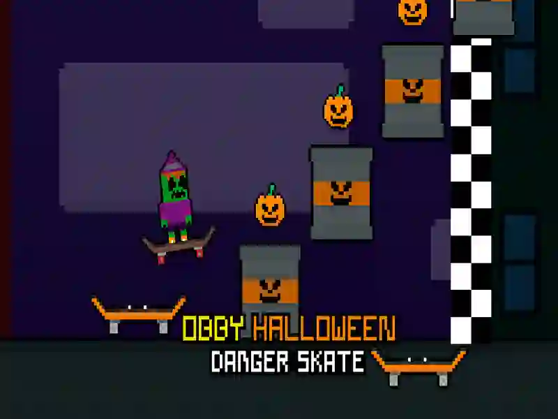 Παιχνίδι Obby Halloween Danger Skate σε απευθείας σύνδεση