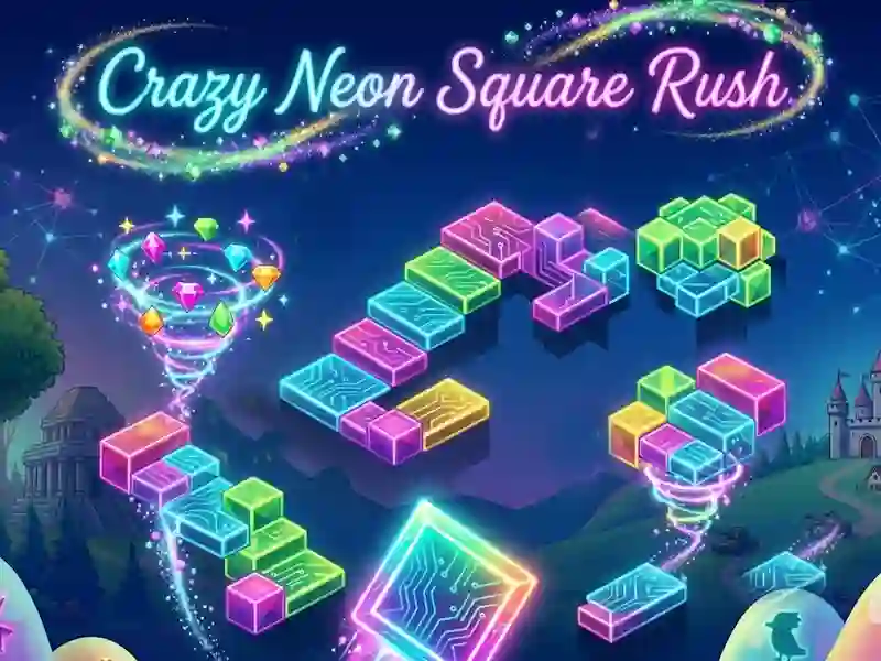 Παιχνίδι Crazy Neon Square Rush σε απευθείας σύνδεση