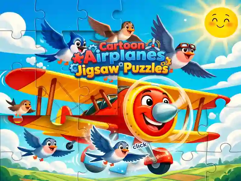 Παιχνίδι Cartoon Airplanes: Jigsaw Puzzles σε απευθείας σύνδεση