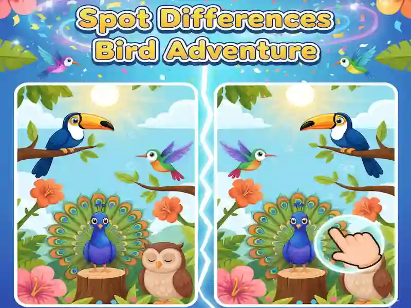 Παιχνίδι Spot Differences Bird Adventure σε απευθείας σύνδεση