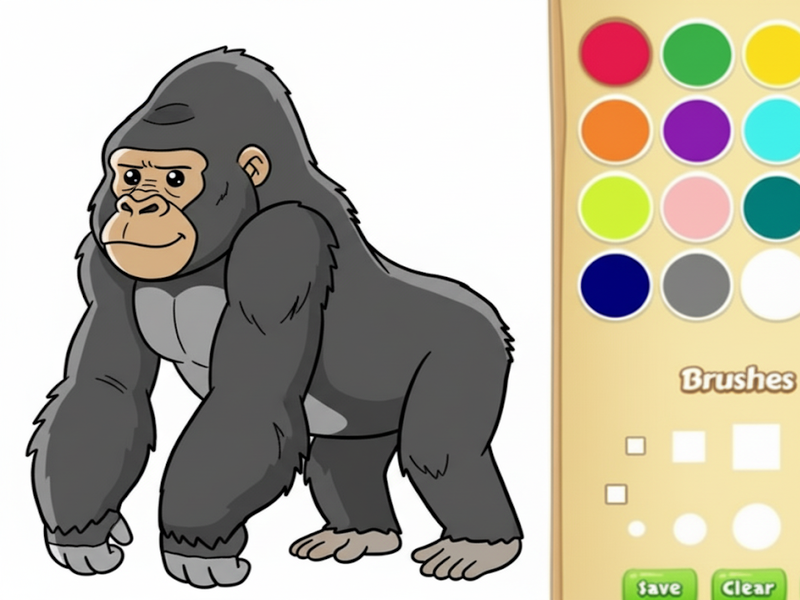 Παιχνίδι Βιβλίο ζωγραφικής Gorilla για παιδιά σε απευθείας σύνδεση